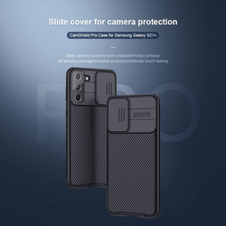 Nillkin Samsung Galaxy S21 Plus Hard Cam shield Camera Slide Built-In Lens Protector Mobile Phone Case Cover, Black