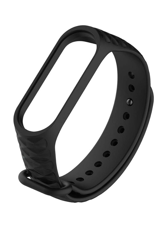 Fashion Sport Soft Silicone Replacement Wristband Wrist Strap For Xiaomi Mi Band 3, Black