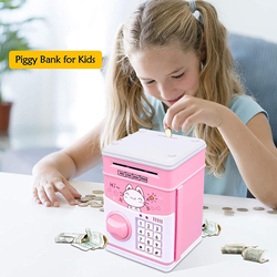 Cute ATM Electronic Piggy Bank for Kids, Pink