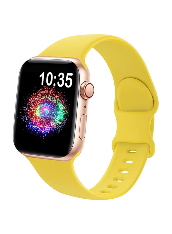 TreasureMax Elastic Soft Pattern Printed Solo Loop Stretchy Women Strap for Apple Watch 41mm/40mm/38mm/45mm/44mm/42mm/SE/7/6/5/4/3/2/1, Yellow