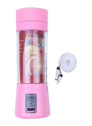 380ml Portable Single Serve USB Rechargeable Juicer, Pink/Clear