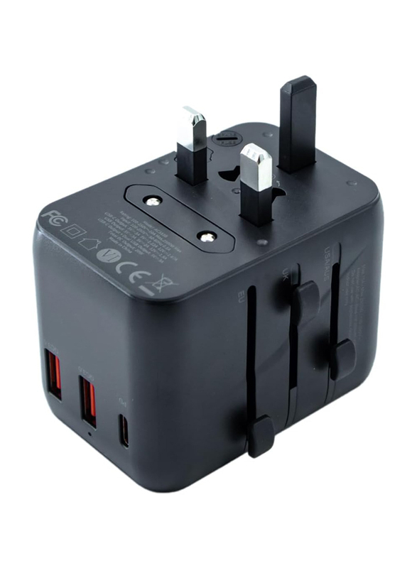 Budi 4 USB Travel Adapter, Black