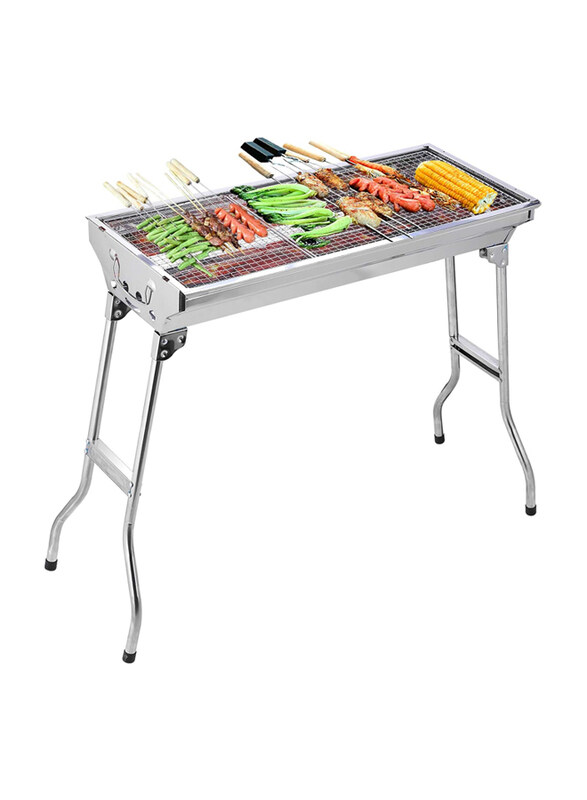 

Uten Stainless Steel Charcoal Outdoor Smoker Barbecue Grill, Large, Silver