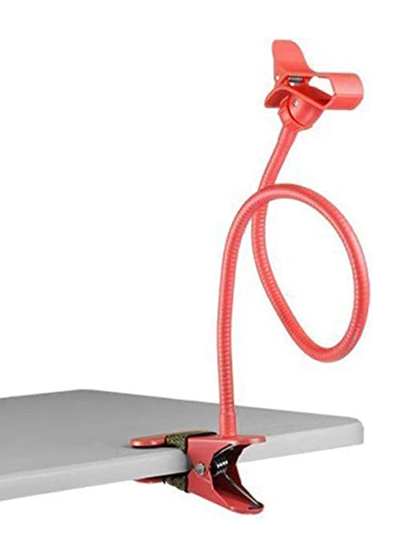 Universal Flexible Long Arms Car Stand Clip Holder for Mobile Phone Gps Desktop Bed, Red