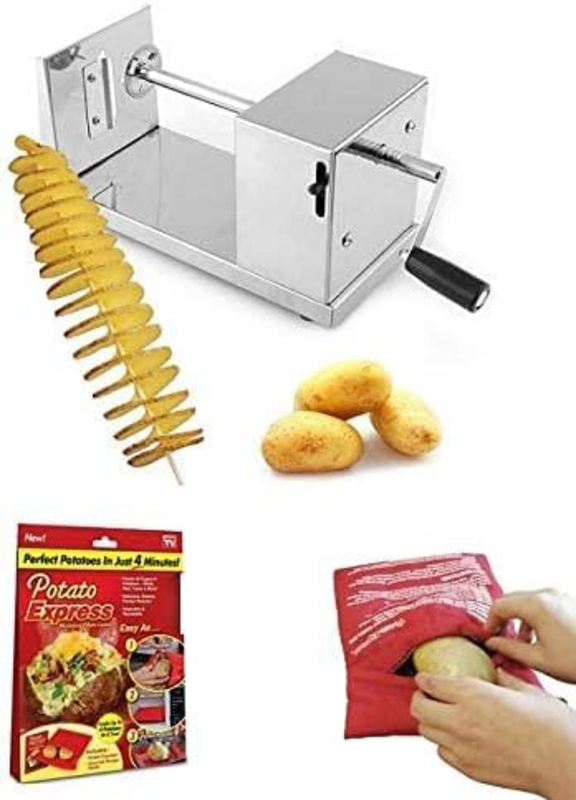 Stainless Steel Potato Slicer and Potato Express, Silver