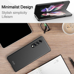 Samsung Galaxy Z Fold 3 5g Ultra-thin Hard PC Slim Design Shockproof Anti-Scratch Anti-Fingerprint Mobile Phone Case Cover, Black