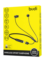 Budi In-Ear Wireless Sport Earphone Bass Stereo, Black