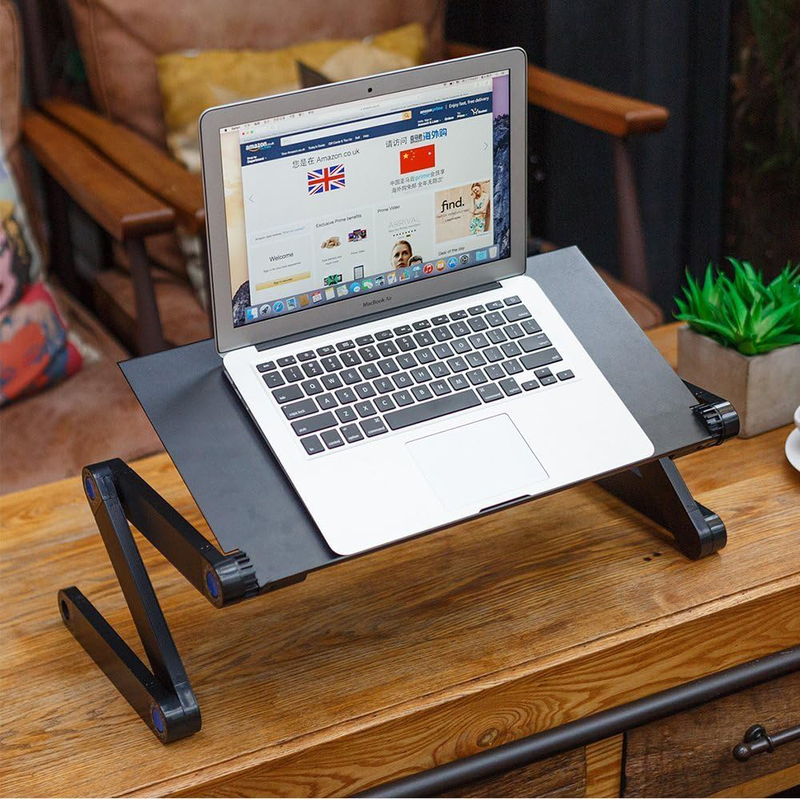 Adjustable Bed Portable Workstation Notebook Stand, Black