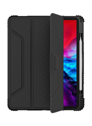 Nillkin Apple iPad Pro 12.9 (2020) PU Smart Protective Tablet Flip Case Cover with Apple Pencil Holder, Black