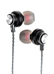 Budi In-Ear Wired Music Sport Earphone and Headphone with Metal Case Stereo, Black