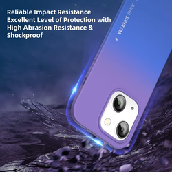 X-Level Apple iPhone 14 Shockproof Silicone Full Body Protective Light Back Mobile Phone Case Cover with Camera Protection Anti-Scratch Gradual Colour, Blue