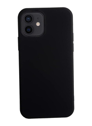 Apple iPhone 12 and 12 Pro Liquid Silicone Soft Gel Rubber Full Body Protection Shockproof Mobile Phone Case Cover, Black