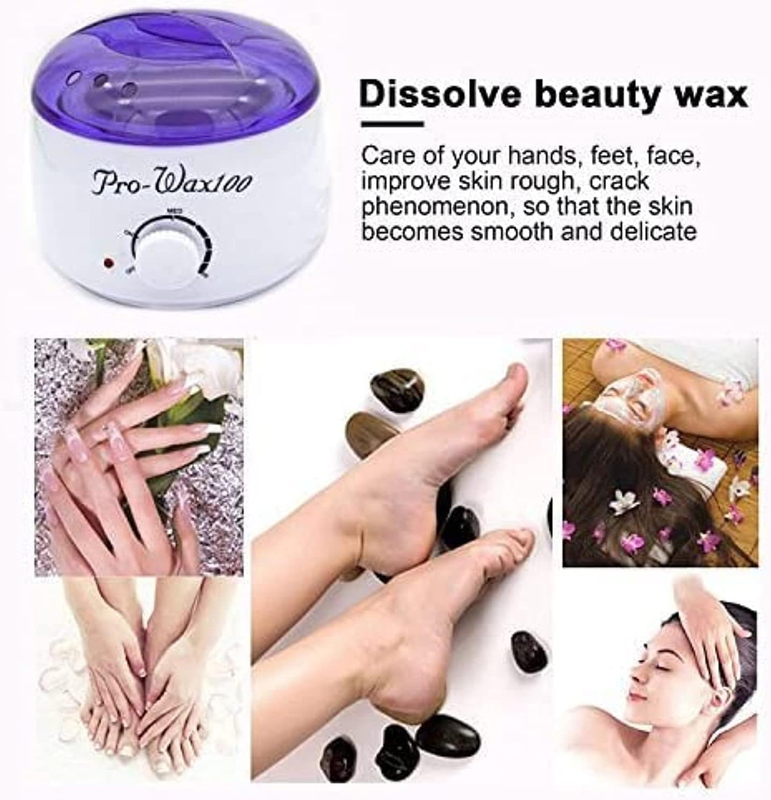 Pro-wax100 Salon Spa Hair Removal Hot Wax Depilatory Paraffin Warmer Heater Machine Pot, White/Purple