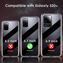 X-Level Samsung Galaxy S20 Plus Thin Slim Anti- Drop Hard PC Shock-Absorbing Soft Bumper Anti-Yellowing Military Grade Protection Mobile Phone Case Cover, Clear