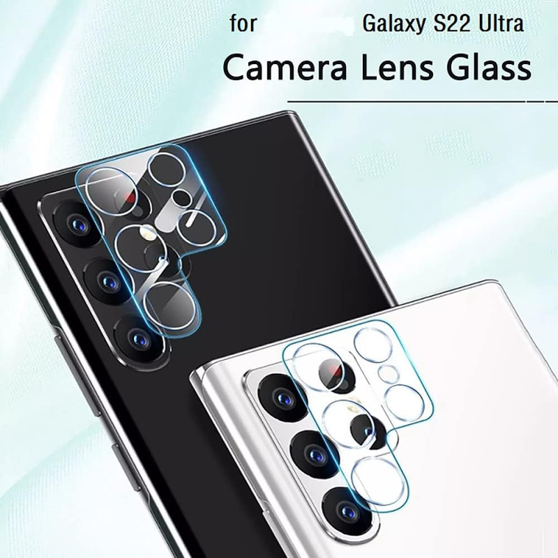 Samsung Galaxy S22 Ultra Tempered Glass Screen Protector & Camera Lens Protector, 2 Piece, Clear