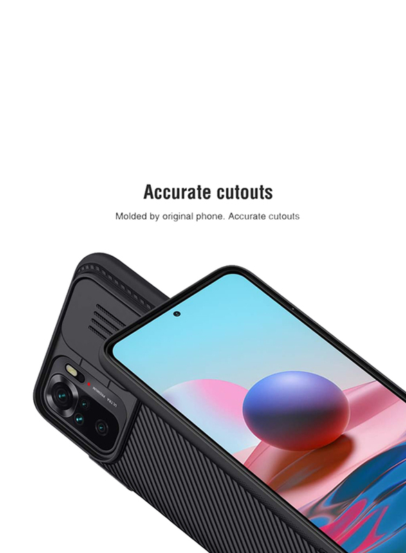 Nillkin Xiaomi Redmi Note 10/Note 10S/11SE India 6.43 Inch CamShield Slider Camera Close & Open Case Protect, Black