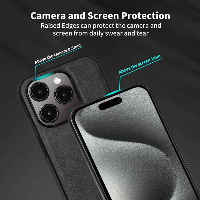 X-Level Apple iPhone 15 Pro Max 2023 Slim Protective Luxury Rugged Shockproof Anti-Scratch Non-Slip Mobile Phone Case Cover, Black