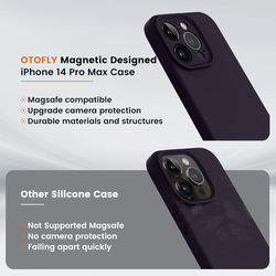 Otofly Apple iPhone 14 Pro Max Magnetic MagSafe Shockproof Silicone Mobile Phone Case Cover, Elderberry