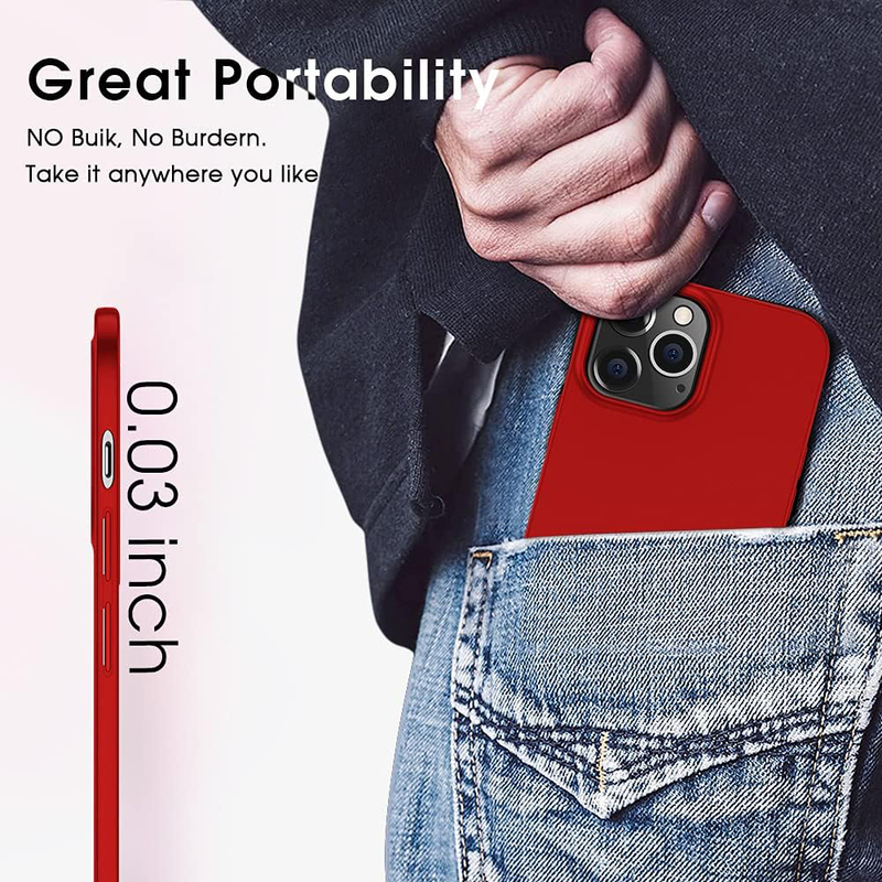 X-Level Apple iPhone 13 Pro 2021 Ultra-Thin Guardian Series Soft TPU Matte Finish Coating Mobile Phone Case Cover, Red