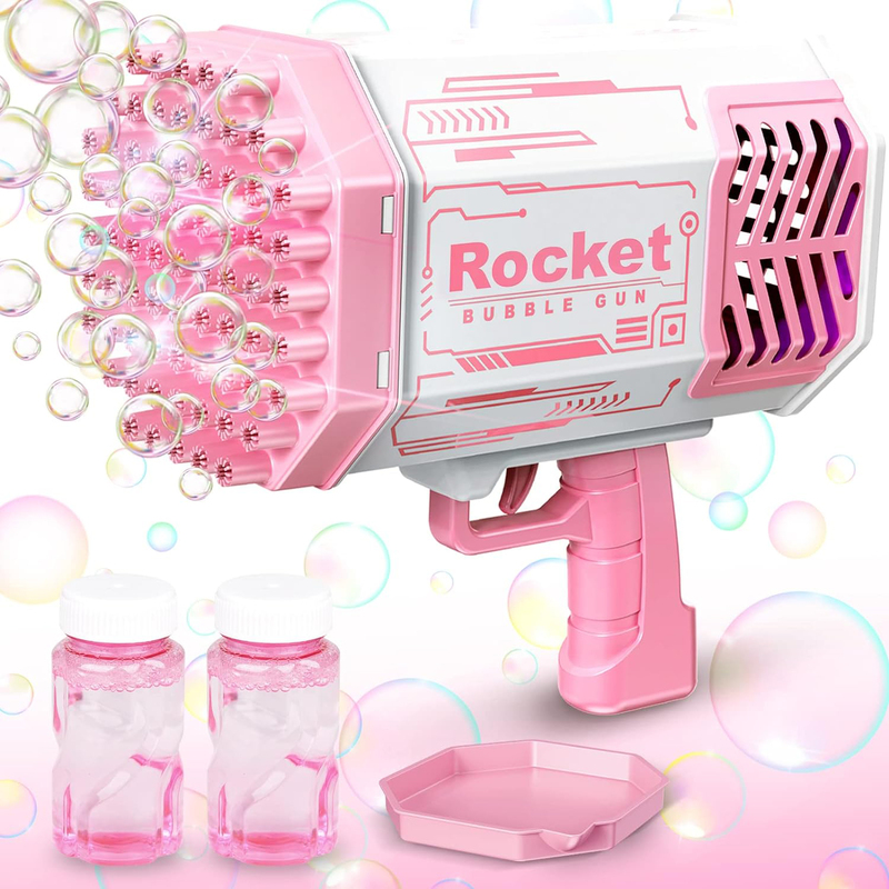 Pupu Pig Rocket Bubble Gun Bubble Machine, Ages 3+