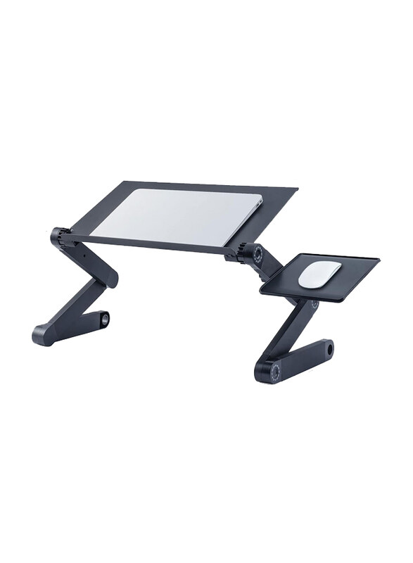 

Universal Adjustable Aluminium Laptop Desk with Mouse Pad, Black