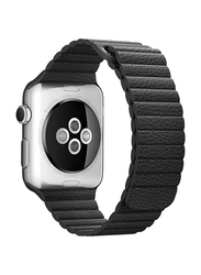 Leather Magnetic Loop Band for Apple Watch 38mm/40mm/41mm, Black