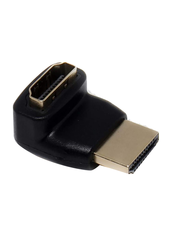 270 Degree HDMI Adapter, HDMI Male to HDMI Female, Black/Gold