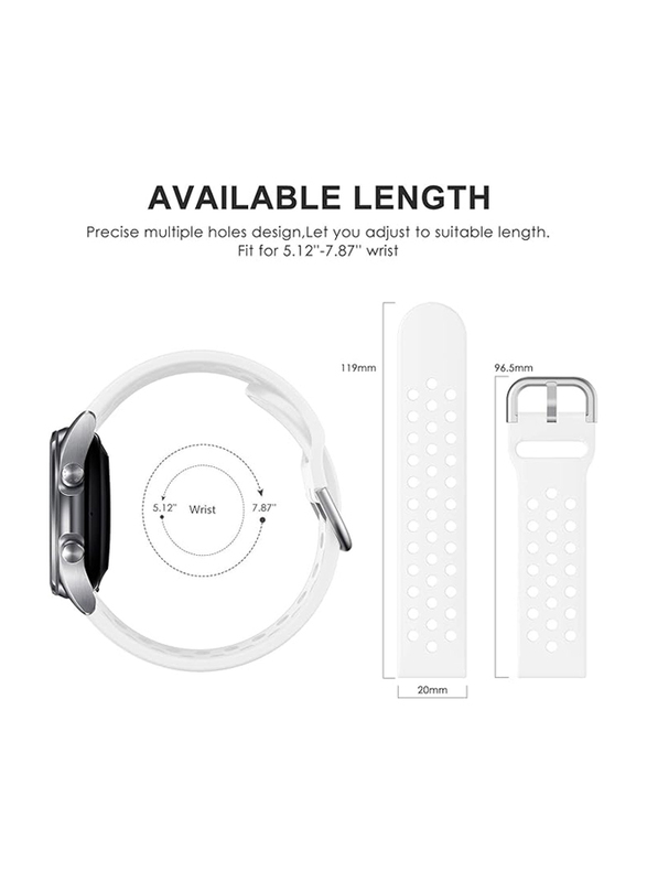 YPSNH Quick Release Wristband Sport Breathable Strap for Samsung Galaxy Watch 3 & Gear S3 22mm/45mm/46mm, White