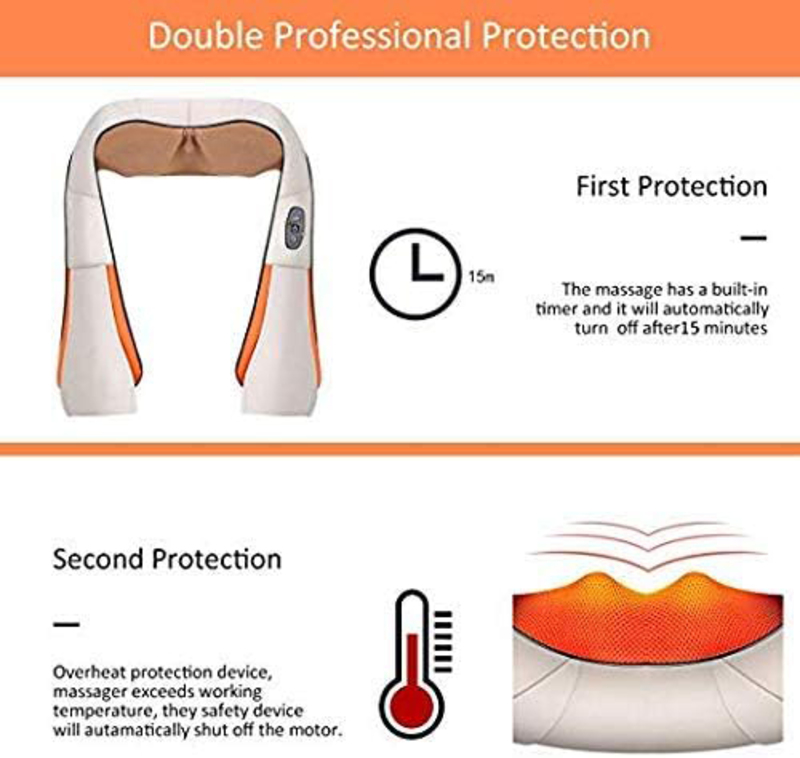 Deep Tissue 3D Kneading Pillow Massager for Back, Neck and Shoulder, Multicolour