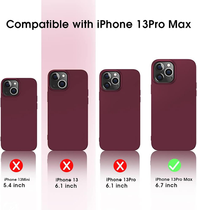 X-Level Apple iPhone 13 Pro Max 6.7-Inch 2021 Ultra-Thin Guardian Series Soft TPU Matte Finish Coating Mobile Phone Case Cover, Wine Red