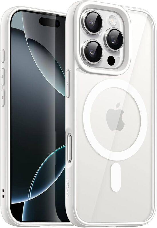 

Generic Magnetic Case for iPhone 15 Pro Compatible with MagSafe Translucent Matte Back Camera Lens Full Protection Slim Shockproof Phone Cover white