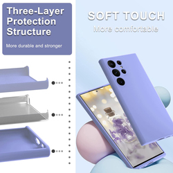 Samsung Galaxy S23 Ultra Soft Touch Premium Liquid Rubber Shockproof Mobile Phone Case Cover, Lavender