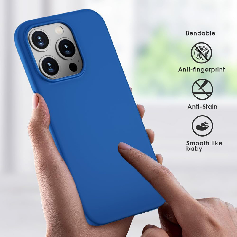 X-Level Apple iPhone 15 Pro Slim Fit Ultra-Thin Soft Lightweight Anti-Scratch Guardian Series Back Mobile Phone Case Cover Grip, Blue