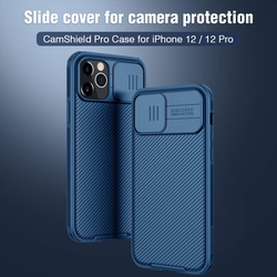 Nillkin Apple iPhone 12/12 Pro 6.1-inch Camshield Pro Shock Absorption Built-in Lens Protector and Drop Protection Mobile Phone Case Cover, Blue