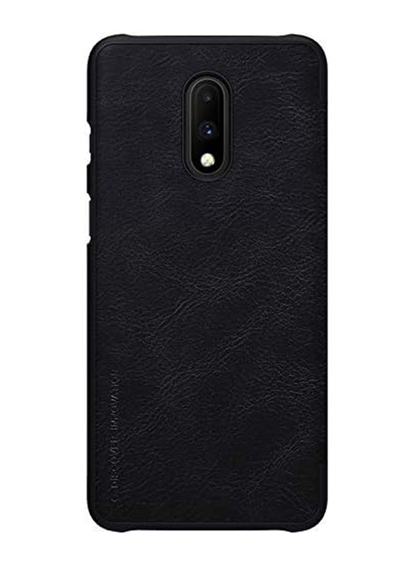 Nillkin OnePlus 7 Qin Ultra Thin Card Slot Smart Leather Flip Mobile Phone Case Cover, Black