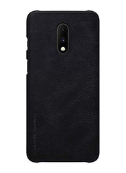 Nillkin OnePlus 7 Qin Ultra Thin Card Slot Smart Leather Flip Mobile Phone Case Cover, Black