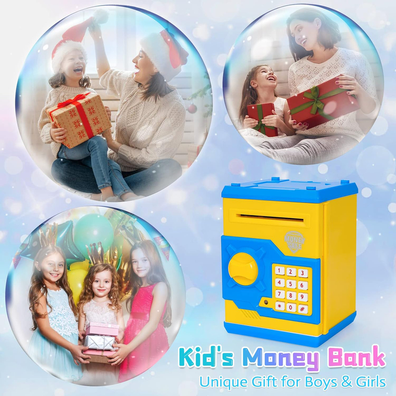 Refasy Electronic Piggy Banks for Kids Money Savings Box Toys Mini ATM Coin Bank for Children, Ages 7+