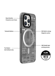 Young Kit Apple iPhone 15 Pro Max 2023 Technology Circuit Magsafe Designed Full Protection Soft Bumper Mobile Phone Case Cover, Grey