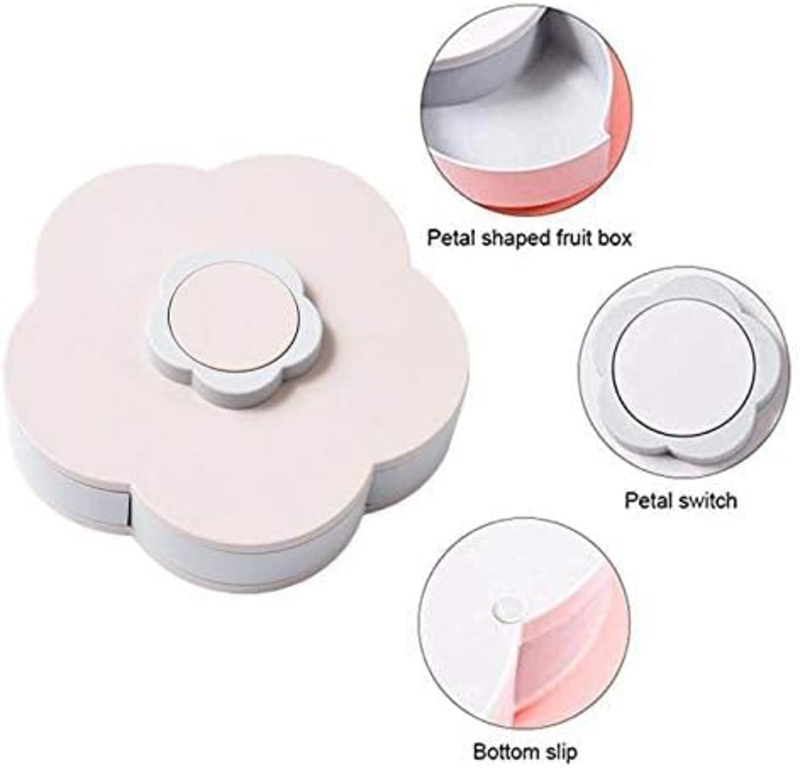 5-Grids Better Look Flower Petal Fruit Plate Candy Storage Box, Assorted