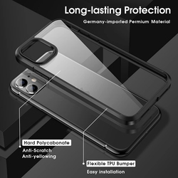 X-Level Apple iPhone 11 6.1-Inch Anti-Yellowing Scratch Resistant Heavy Duty Shockproof Protective Mobile Phone Case Cover, Black/Clear