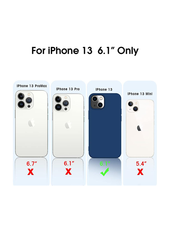 X-level Apple iPhone 13 6.1" (Dynamic Series) Ultra Thin Soft Liquid Silicone Cover with Microfiber Lining Cushion Protective Mobile Phone Case Cover, Navy Blue