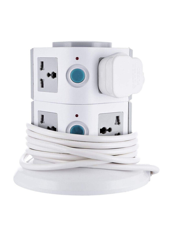 

Generic Tower Extension Bar Multiple Sockets with USB, 3 Meter Cable, USBK 103, White