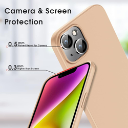 X-Level Apple iPhone 14 6.1-Inch 2022 Ultra-Thin Guardian Series Soft TPU Matte Finish Coating Phone Lightweight Anti-Scratch Mobile Phone Case Cover, Gold