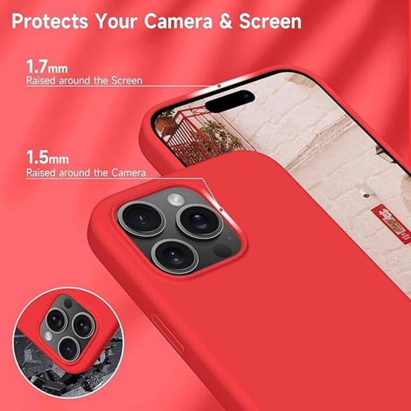 

Generic Premium Liquid Silicone Case for iPhone 15 Pro max Silky Soft Touch, Full-Body Protection, Anti-Scratch, Shockproof, and Wireless Charging Compatible