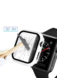 Full Coverage Protective Shell Case 360 Degree Full Protection Anti Fingerprint HD Tempered Glass Screen Protector for Apple iWatch 1/2/3/4/5/6/SE/44mm, Green