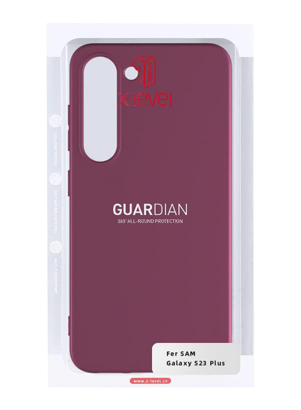 X-Level Samsung Galaxy S23+ Slim Fit Soft TPU Super Thin Guardian Series Light Protective Matte Finish Coating Mobile Phone Case Cover, Wine Red