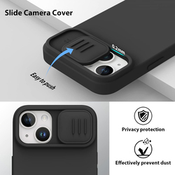 Nillkin Apple iPhone 14 Cam Shield Silky Magnetic Silicone Mobile Phone Case Cover, Black