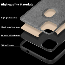 X-level Google Pixel 4a Anti-Scratch Premium Leather Soft TPU Bumper Shockproof Protective Mobile Phone Cover Case, Grey