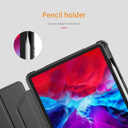 Nillkin Apple iPad Pro 12.9 Inch (2020) Full Body Protective Bumper Shockproof Tablet Flip Case Cover with Apple Pencil Holder, Black