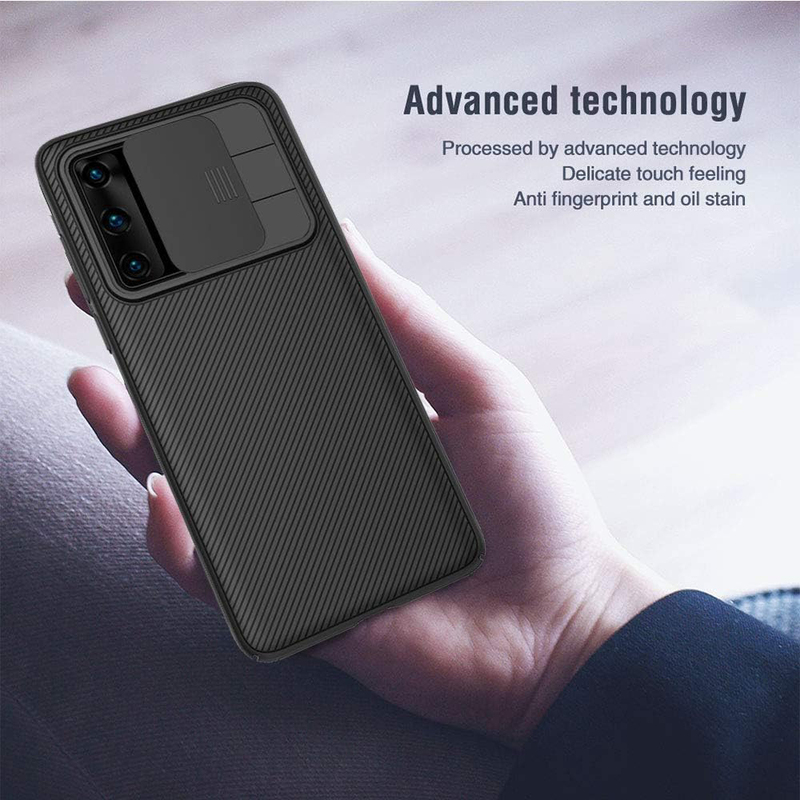 Nillkin Huawei P40 Pro Slide Camera Cover Soft Shockproof Protective Mobile Phone Case Cover, Black